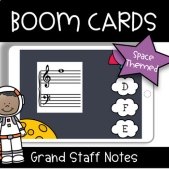 Preview of Space Note Naming Review Deck 1 - Piano Boom Cards