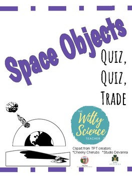 Preview of Space Objects Review Game - Quiz, Quiz, Trade