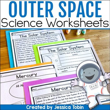 Preview of Space and Solar System Worksheets & Passages - Now with Solar Eclipse 2024 Pages