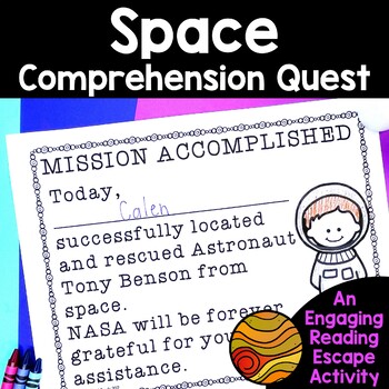 Preview of Space Passages Reading Comprehension Escape Room