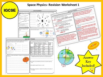Preview of Space Physics- Revision Worksheet 1