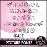 Space Picture Font {Educlips Clipart}