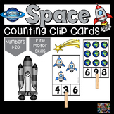 Space Planets Count and Clip Number Cards