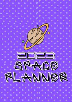Preview of Space Planner Grass paper poster calendar / annual planner / wall calendar 2023