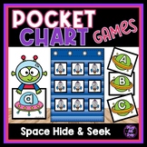 Space Pocket Chart Game Hide and Seek | Letter and Number 
