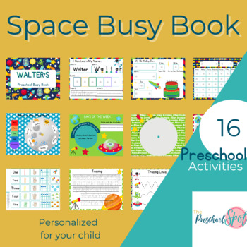 Preview of Space Preschool busy book/learning binder/toddler busy book/busy book/ busy bin