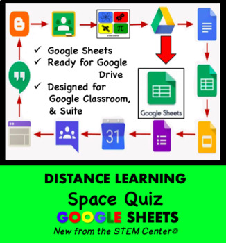 Preview of Space Quiz Google Sheets - Distance Learning Friendly