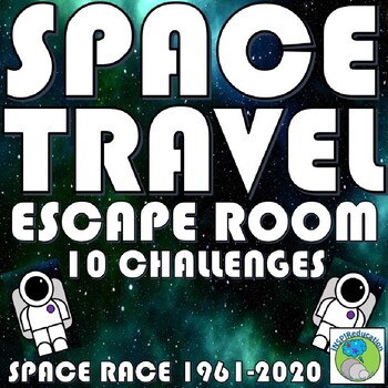 Preview of Space Race - 1961 - 2020 ESCAPE ROOM, 10 Challenges, Answer Key, Resources