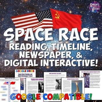 Preview of Space Race Timeline and Newspaper Project Lesson