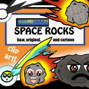 Preview of Creative Space Rocks Clip-Art (Meteor, Asteroid, Comet)