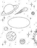 Space Science Binder Cover Coloring Sheet