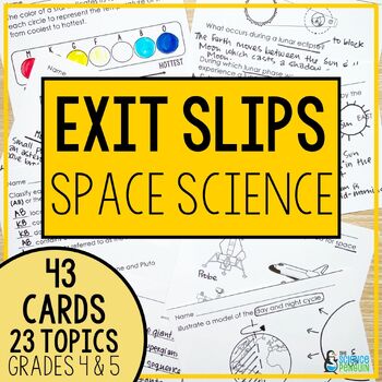 Preview of Space Science Exit Tickets | Stars, Cycles, Solar System, Planets | Exit Slips