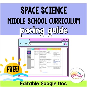 Preview of Space Science Middle School Astronomy Curriculum Pacing Guide Scope and Sequence