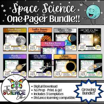 Preview of Space Science ~ Astronomy ~ One Pager Research Project Bundle