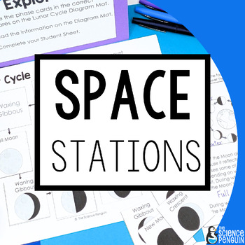 Preview of Space Science Stations | Sun, Earth, Moon Phases, Solar System | 4th 5th grade