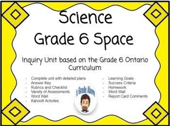 Preview of Space Science Unit - Digital Learning *Editable*  Grade 6 Ontario Curriculum