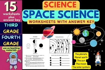 Preview of Space Science Worksheets: 3rd/4th Grade - Earth Day Activities -Space Activities