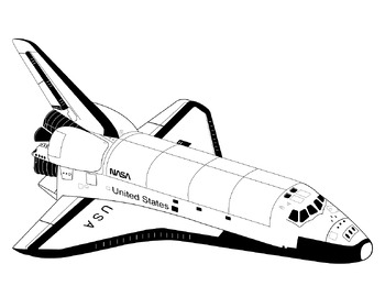 Preview of Space Shuttle 4 PDFs to print and color poster sizes 19x15, 27x21, 29x23, 36x28