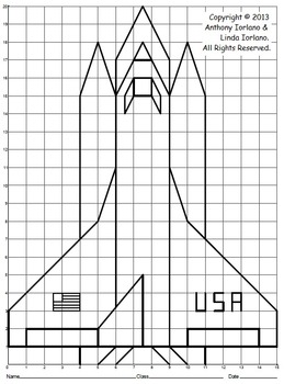 Space Shuttle, Coordinate Graphing, Coordinate Drawing | TpT