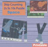 Space Skip Counting Puzzle / Count by 2's, 5's, and 10's M