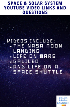 Preview of Space & Solar System Video Links and Questions