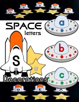 Preview of Spaceship / Star Space Letter Classroom Decorations