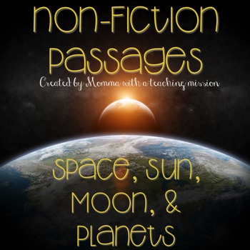 Preview of Space, Sun, Moon, and Planets No Prep Printables Non-fiction Passages