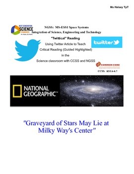 Preview of Space Systems-Critical Reading/Guided Highlighted NGSS MS-ESS1 (Editable)