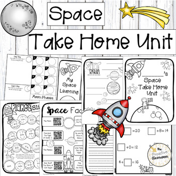 Preview of Space Take Home Packet Remote Distance Learning At Home - Coronavirus 1st Grade