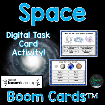 Preview of Space Task Cards - Distance Learning Compatible Digital Boom Cards™