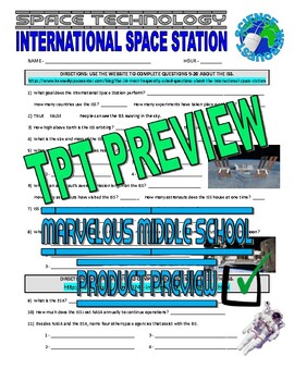 Preview of Space Technology: International Space Station Webquest (NASA / STEM / History)