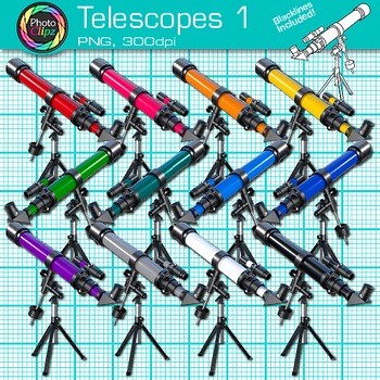 Preview of Space Telescope Clipart: 13 Science Astronomy Clip Art, Transparent PNG Comm Use