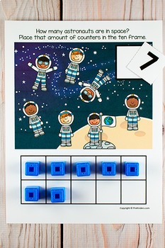 Space Ten Frame Game (Pre-K + K Math) by Karen Cox - PreKinders