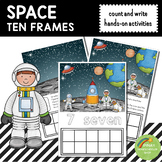 Space Ten Frames Count and Write Activities