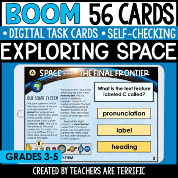 Preview of Space Nonfiction Reading Boom Cards - Digital