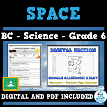 Preview of BC Grade 6 Science - Space - NEWLY UDPATED
