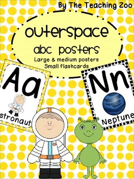 Preview of Space Theme ABC Posters - Large, Small & Flashcards