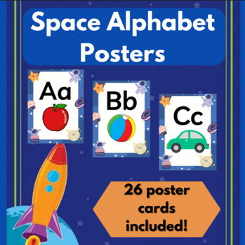Preview of Space Theme Alphabet Posters