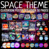 Space Theme Classroom Poster Set • Over 50 Pages of Decor,