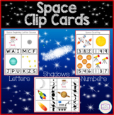 Space Clip Cards - Letters, Numbers & Shadows