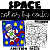 Space Theme Color by Number Addition Facts