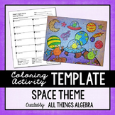 Coloring Activity Template: Space Theme (Personal Use Only)