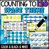 Space Day Theme Counting to 120 Activity Math Review Mats 