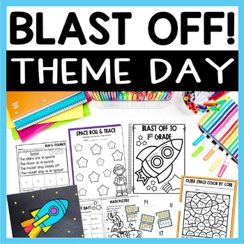 Preview of Space Theme Day Activities with Craft & Writing - Last Day of School Activities