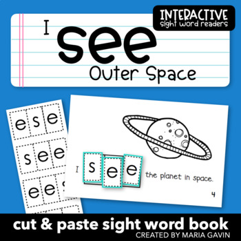 Preview of Space Theme Emergent Reader for Sight Word SEE: "I See Outer Space" Book