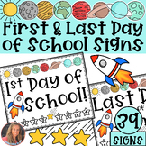 Space Theme First Day of School Signs 2023 - 2024 | Last D