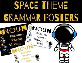 Preview of Space Theme Grammar Posters