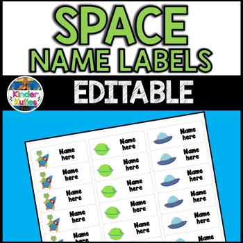 Preview of Space Theme Student  Name Labels | Avery 30 Count | EDITABLE FREEBIE