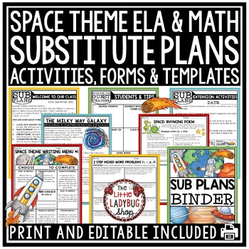 Preview of Substitute Teacher Binder Templates Activities Emergency Sub Plans 3rd 4th Grade