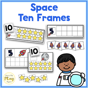 Preview of Space Ten Frames | Space Activity | Space Math Center - Pre-K, Kindergarten